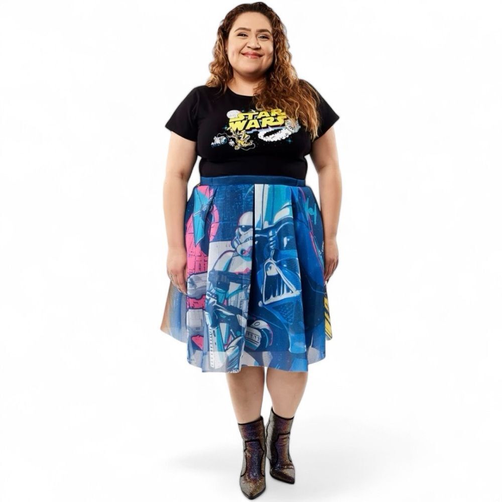 Loungefly Star Wars Blue and Pink Skater Skirt
